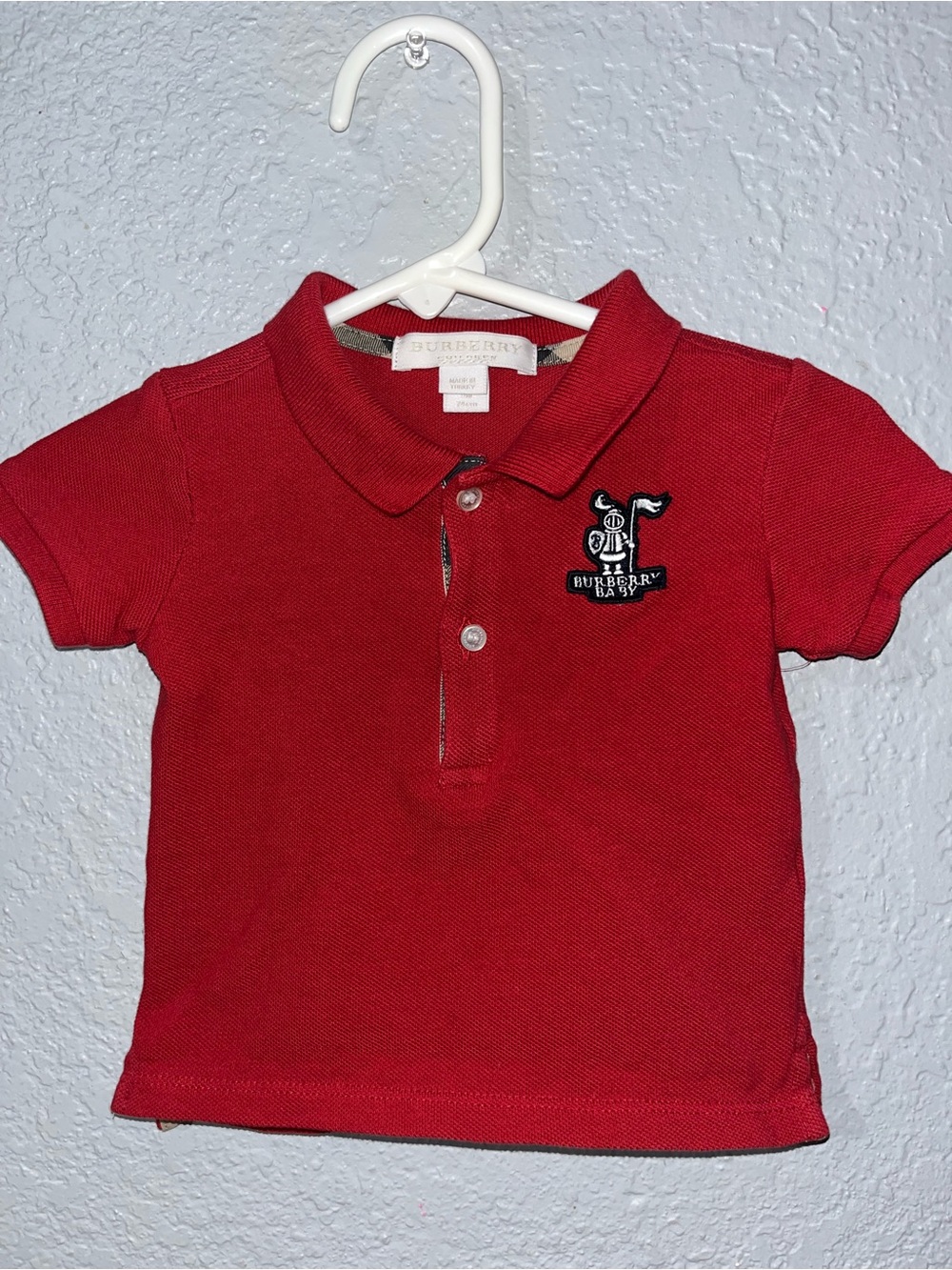 Burberry Baby Red Polo Shirt - Classic Short Sleeve